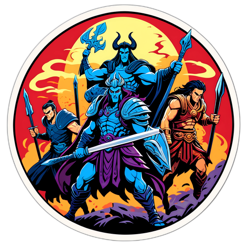 Illustration fantastique de guerriers épiques dans Hades 2