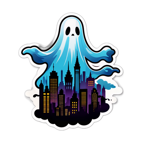 Spöklik design över storstadslandskap