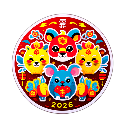 Maligayang Bagong Taon ng Tsino 2026 Sticker