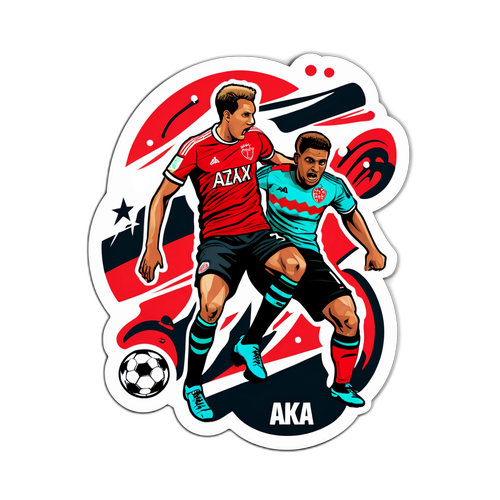 מדבקה של משחק כדורגל בין AZ אלקמאר לאיאקס