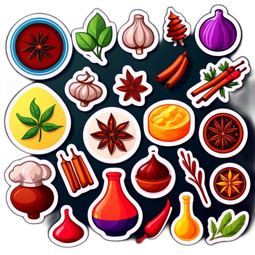 Sticker cu condimente și ingrediente culinare