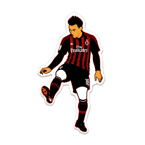 Sticker Bergaya AC Milan: Siluet Pemain Sepak Bola yang Memikat Hati Peminat Bola Sepak Itali!