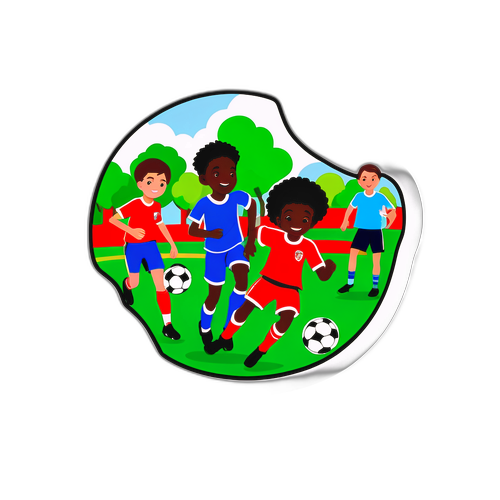 Stiker Komunitas: Anak-Anak Bermain Sepak Bola di Taman