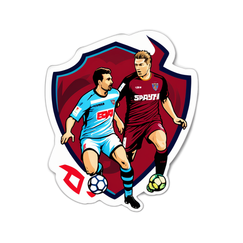 Nálepka reprezentující zápas Jihlavy a Sparty Praha B