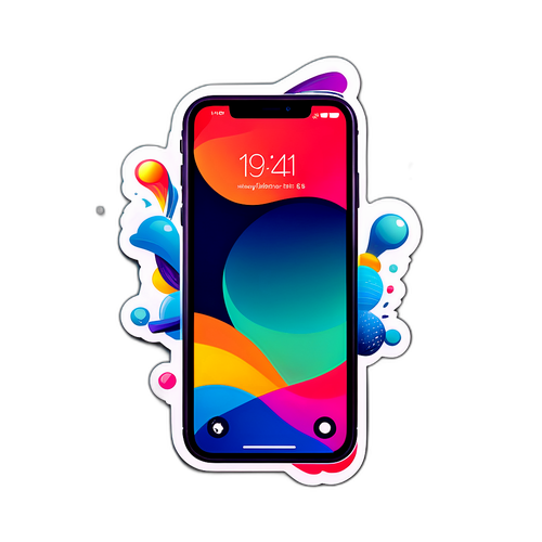 iPhone 17 en lévitation avec un fond technologique