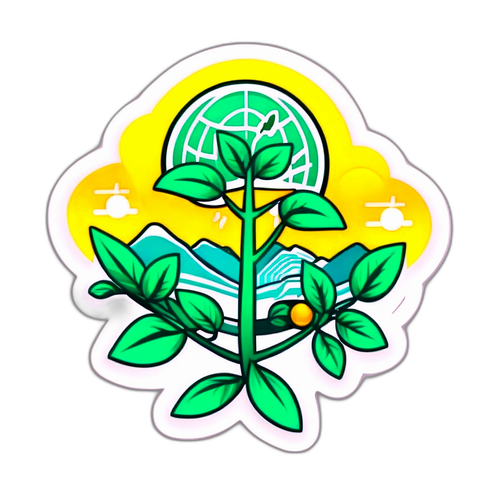 Sticker z elementami natury i BTC