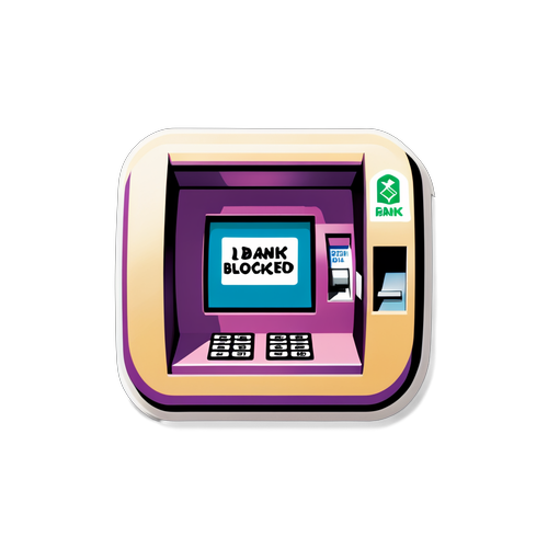 Sticker cu un bancomat de la Libra Bank