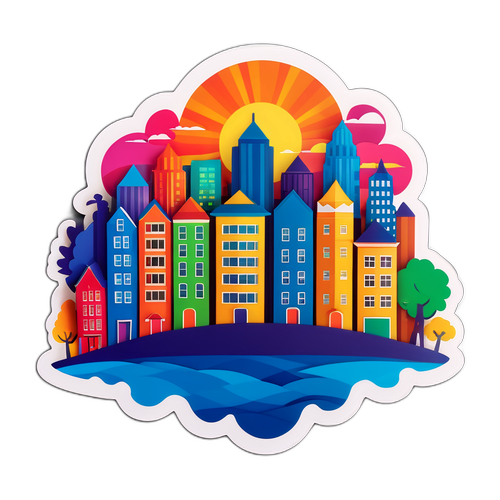 Renkli Skyline ve Ev Tasarımları