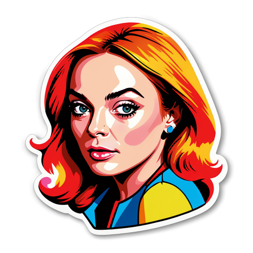 Pop-Art inspireret klistermærke af Lindsay Lohan