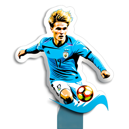 Creatief portret van Odegaard in beweging