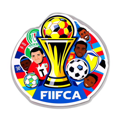 Jalkapalloteemainen tarra FIFA:n klubimaailmancupille