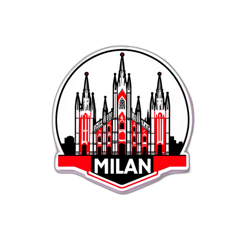 Σχέδιο Αφίσα Μιλάνου με Εμβληματικά Κτίρια