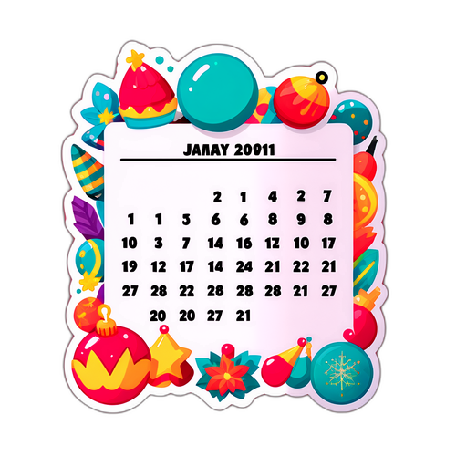 節日生日重要日期的日曆貼紙設計