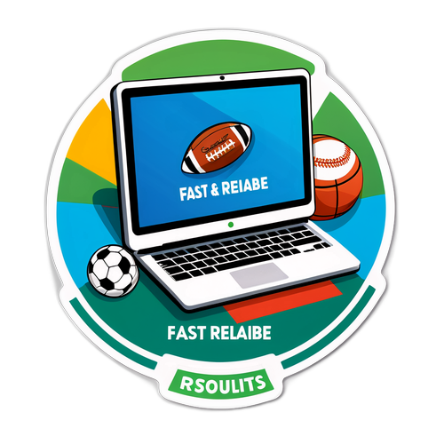 Sticker van een computer met live sportresultaten