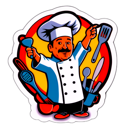 Chef et Ustensiles de Cuisine