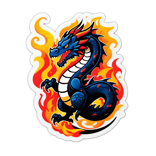 Fiery Flamengo Dragon Sticker