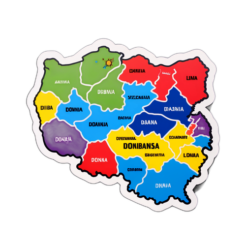 Sticker Artistic cu Harta Donbasului