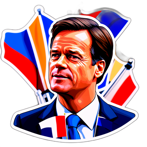 Politisk klistermærke af Mark Rutte