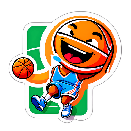 Masayang Kartun na Bola ng Basket