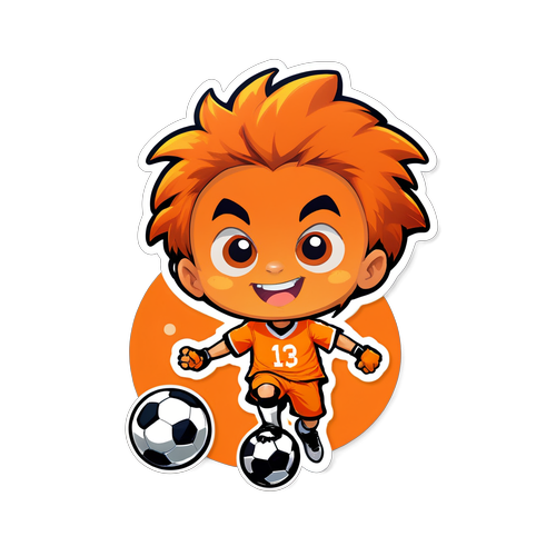 Voel de Energie! Ontdek Jonge Oranje met een Voetbal en Feestelijke Vibe!