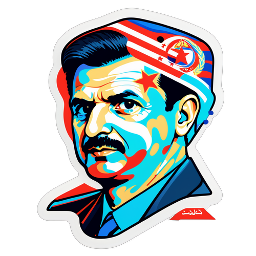 Stickers med Bashar al-Assad och syriska kulturella ikoner