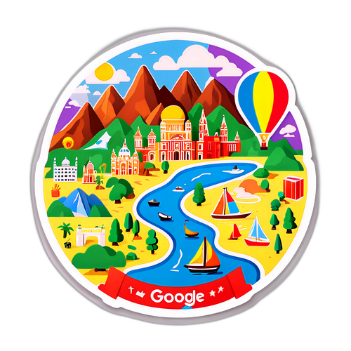 カラフルな観光地マップ