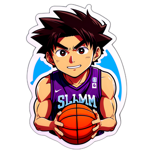 カラフルなバスケットボール風キャラクター、篠下隆平