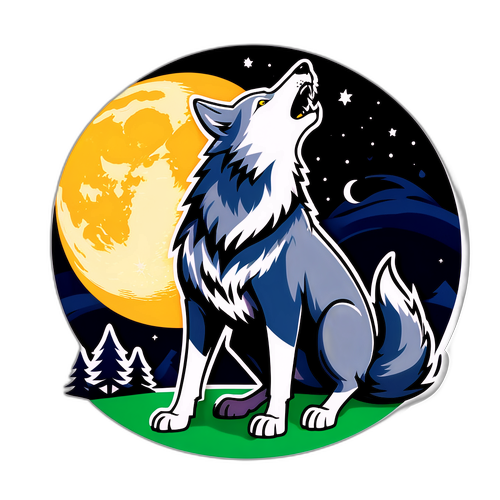 Nhãn dán sói hú trăng đêm cho Lille OSC