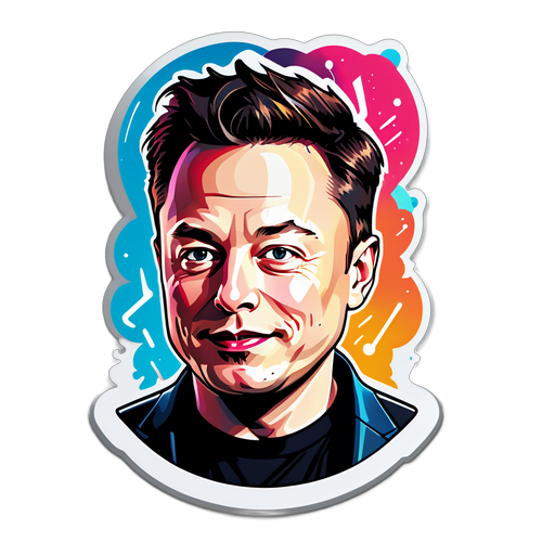 Autocolant cu un design modern al lui Elon Musk