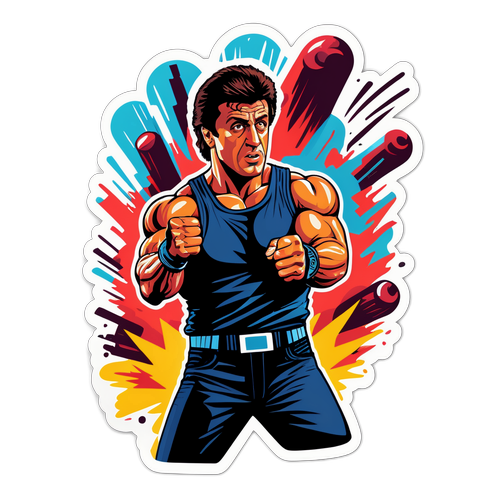 Akční nálepka Sylvestera Stallonea