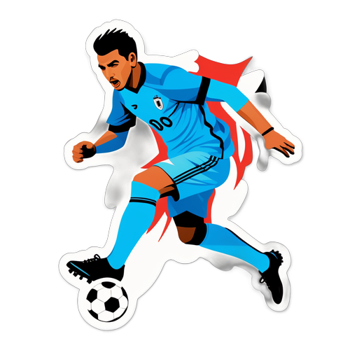 Design Estilizado de Julio Enciso em Ação no Futebol