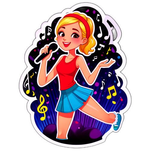 Sticker cu Loredana Groza pe scenă
