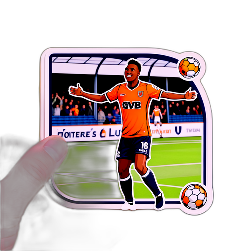 Sticker ya Mchezaji wa Luton Town Akifunga Gol
