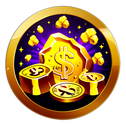 Stiker Emas Berharga dengan Simbol Dollar