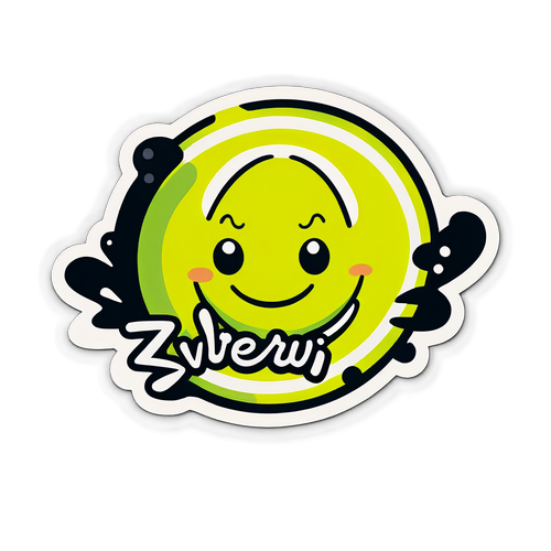 Vrolijke Tennisbal Sticker