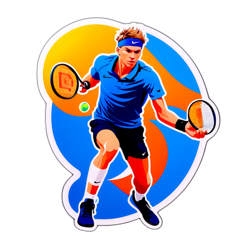 Sticker van Jannik Sinner met een krachtige forehand