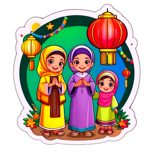 Upløftende Eid Mubarak klistremerke