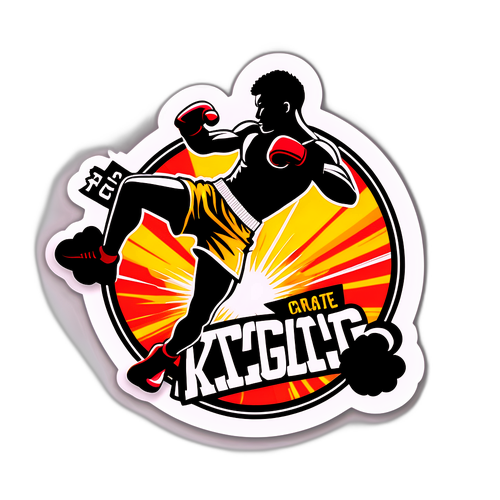 Sticker cu mesaj pozitiv despre kickboxing