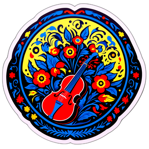 Sticker Nostalgic cu Motive Românești