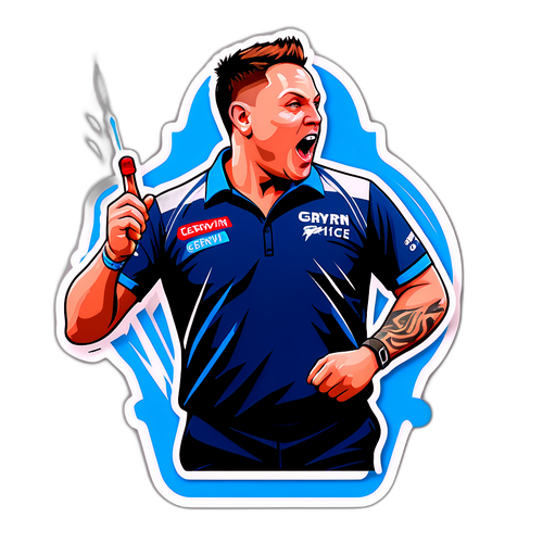 Aufkleber von Gerwyn Price im Dartspiel