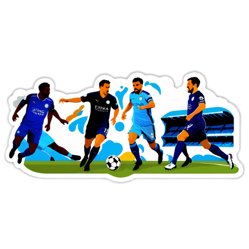 Sticker z motywem piłkarskim: Mecz Leicester vs Man City