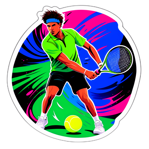 Sticker dynamique de Ben Shelton au tennis