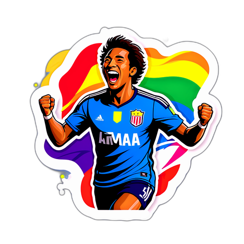 Jugador de América Celebrando un Gol