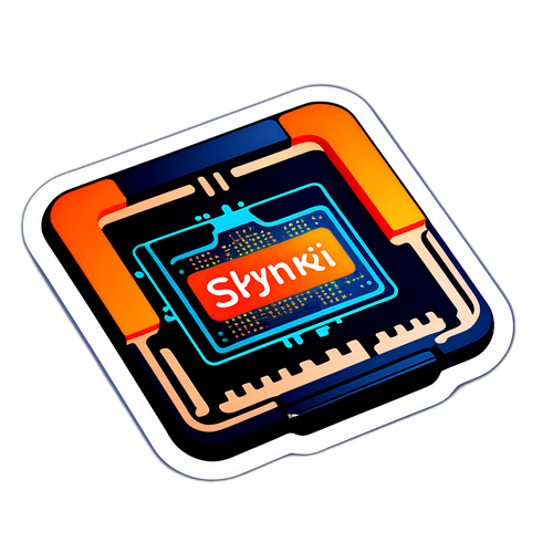 혁신과 기술을 표현하는 반도체 칩 스티커