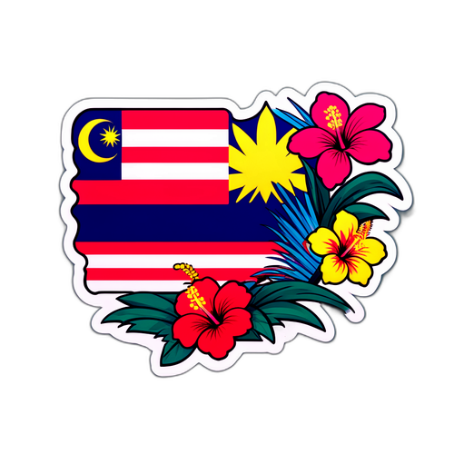 Pita Berwarna-warni Menampilkan Bendera Malaysia