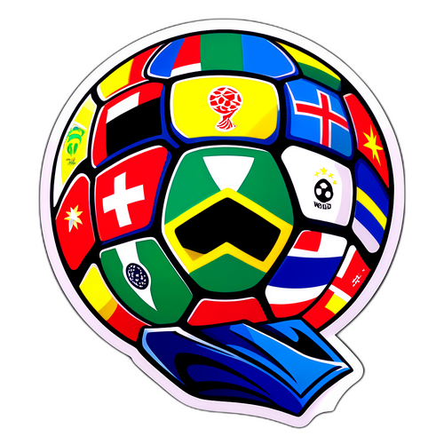 Bilă de fotbal cu logo-ul căii de calificare pentru Cupa Mondială