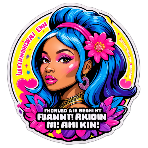 Vibrant Nicki Minaj Fan Sticker