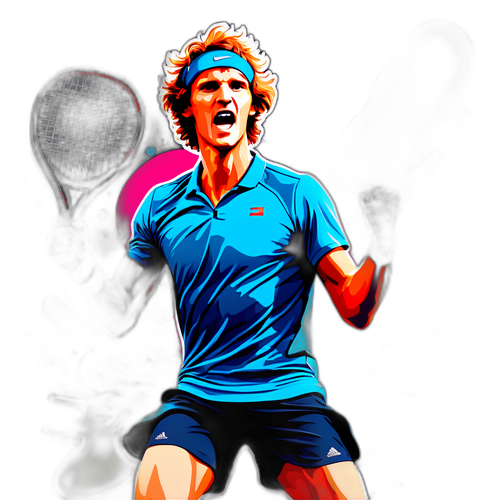 Victory Celebration of a Tennis Player