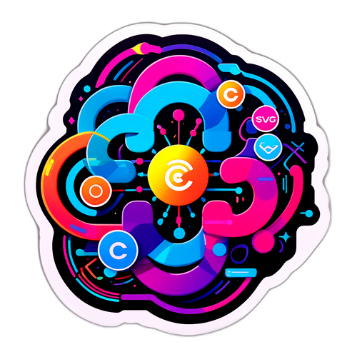 Sticker CelcomDigi dengan Grafik Teknologi Moden