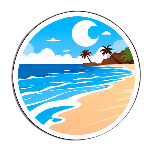 शांत नीला पानी का स्टीकर